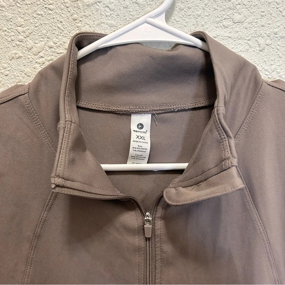 90 Degrees Quarter Zip Mocha Slightly Cropped Pullover NWT XXL - Picture 3 of 6